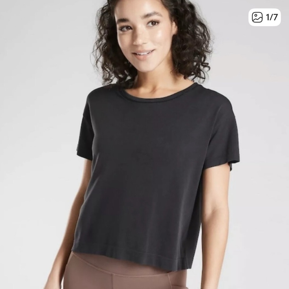 Athleta Mineral Wash Crop Tee